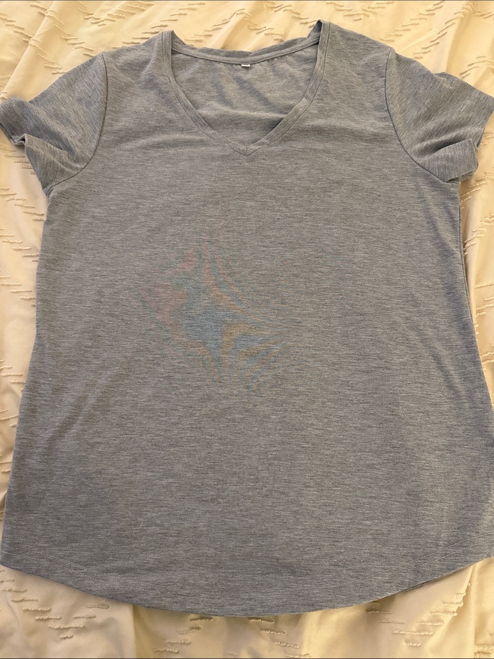 Cricut Heather Light Gray V-Neck Short Sleeve Tee